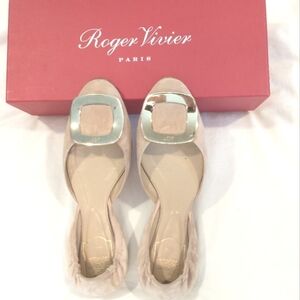 Roger Vivier Suede Ballerina Flats - Rosa Salmone - 36.5 EU - EUC